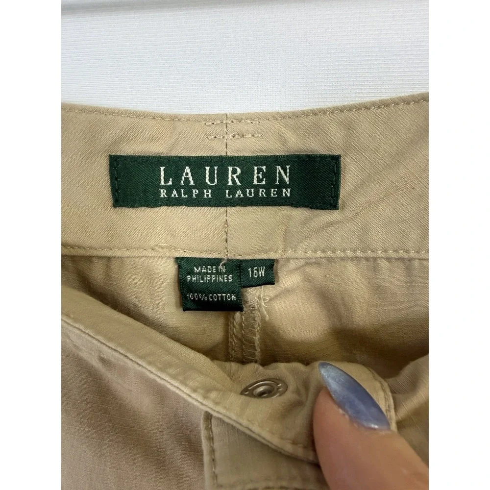 Lauren Ralph Lauren Utility Cargo Capri Pants Womens Size‎ 16 NWOT Tan